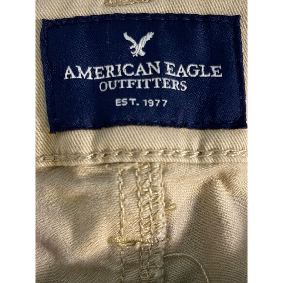 American Eagle Outfitter Khaki Pants Womens 6 Short Kick Boot Stretch School Y2K - Picture 3 of 13
